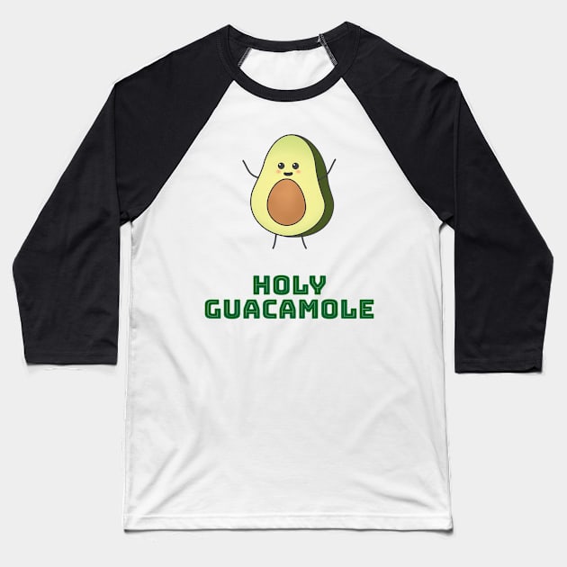 Holy guacamole - cute and happy kawaii avocado Baseball T-Shirt by punderful_day